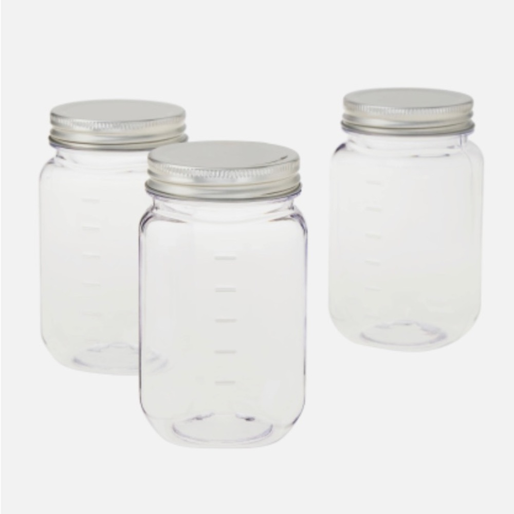 Set of 3 small mason jars with lids